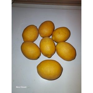 7 Lemons Decorative Faux Fruit Realistic Plastic Fake Vintage Staging Props